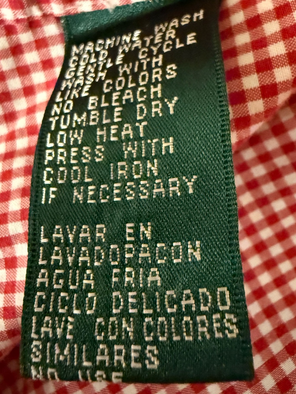 Ralph Lauren Women's Gingham Button-Down Shirt (no size tag - see description) - Picture 3 of 5